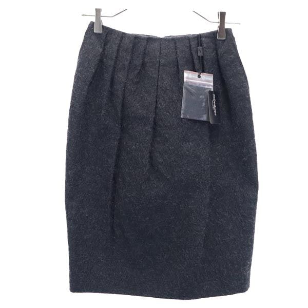未使用 YVES SAINT LAURENT イヴサンローラン モヘアブレンド ミニ丈 スカート F36 黒系