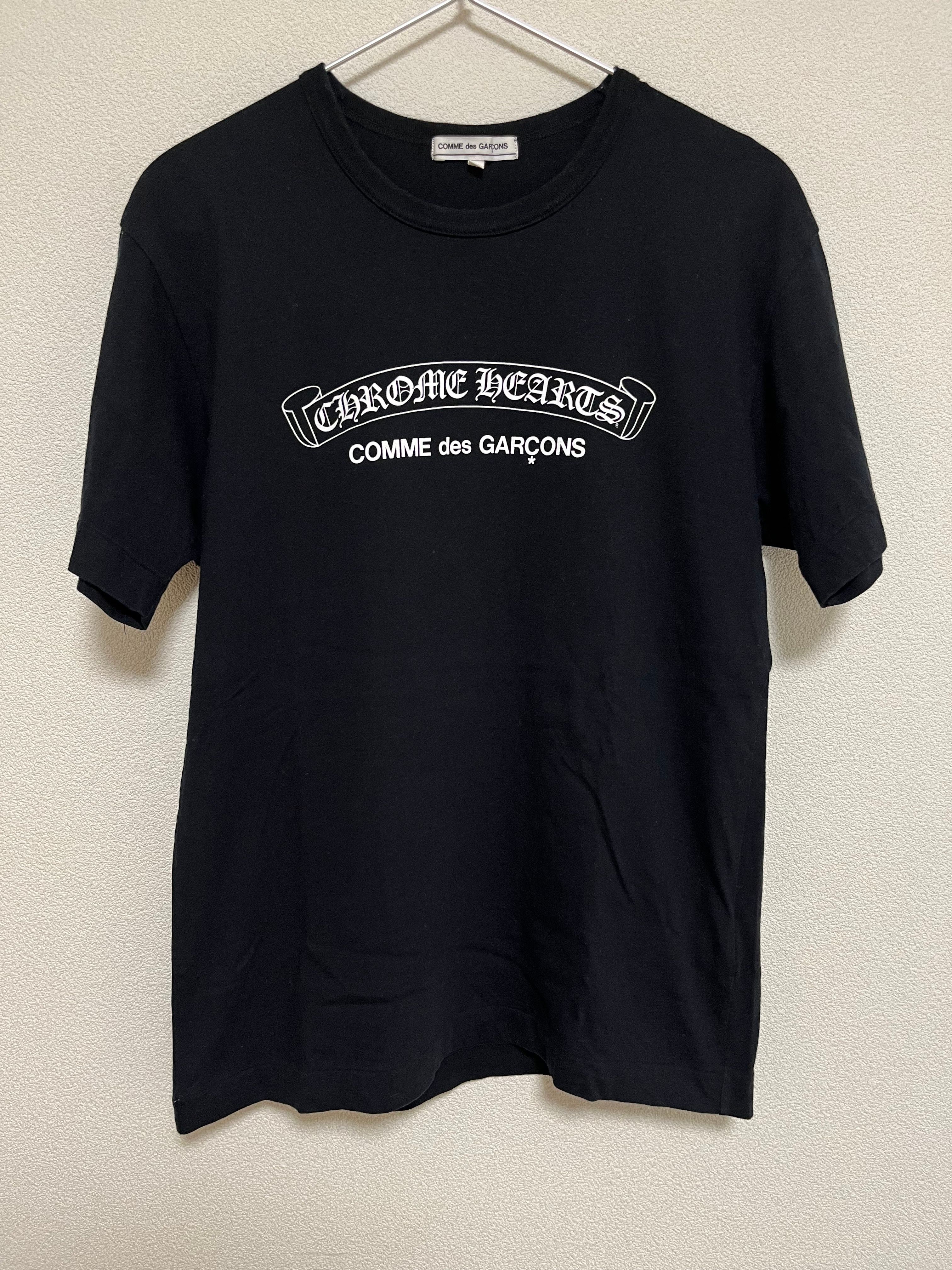 Chrome Hearts x COMME des GARCONS Front Logo Print Crewneck Cotton T-Shirt "White"