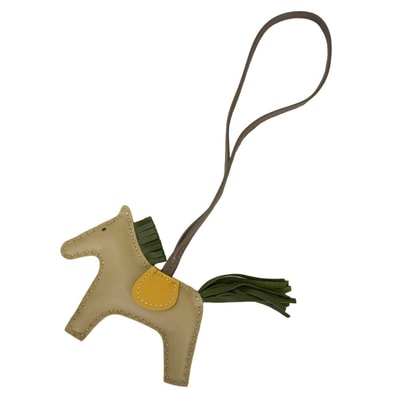 HERMES エルメス バッグチャーム ロデオ PM トレンチ/カノピ/カリー アニョーミロ(ラム) A刻印 準新品
