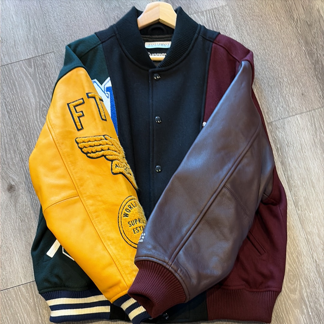 Supreme x MM6 Maison Margiela Split Varsity Jacket "Multicolor"