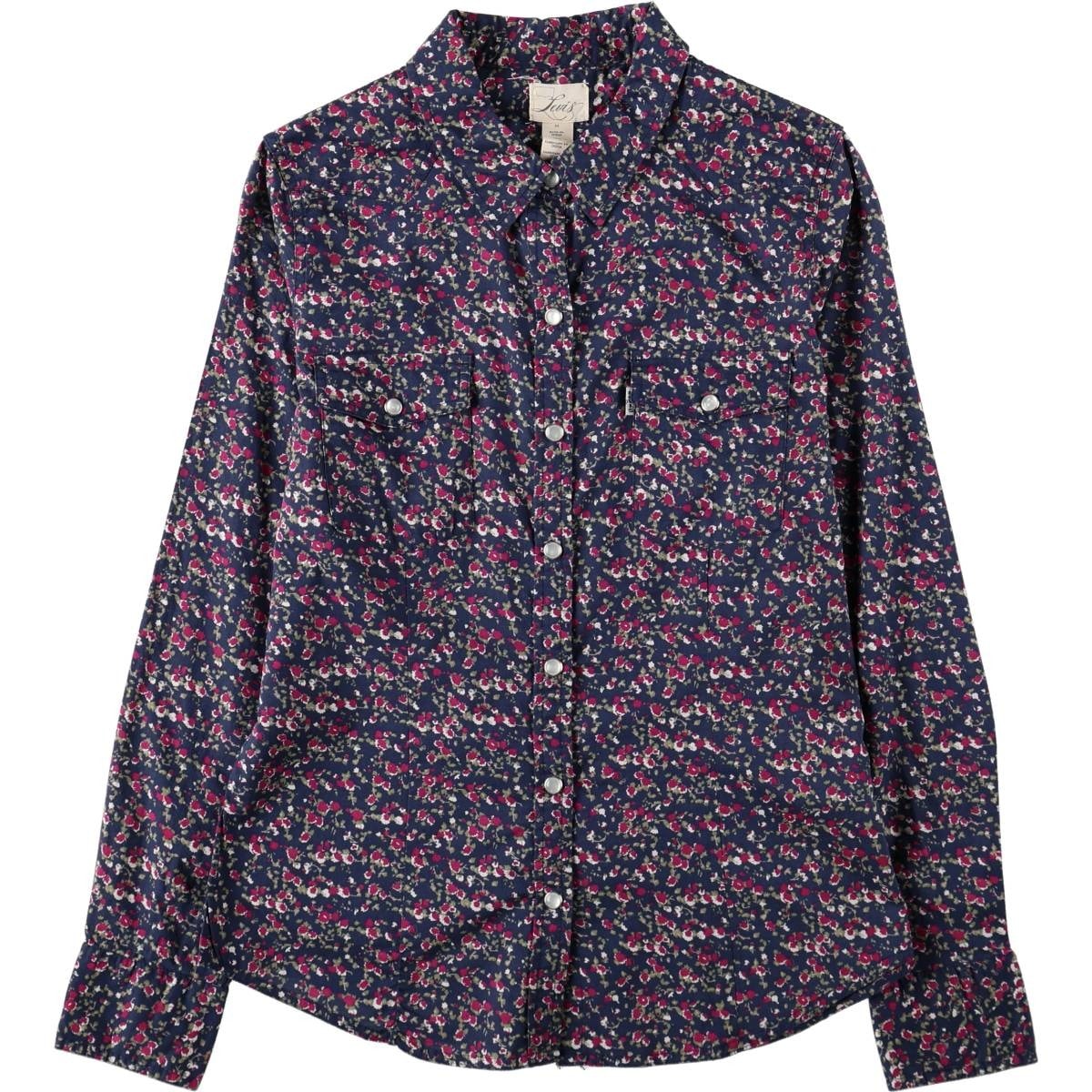 古着 リーバイス Levi's 花柄 長袖 ウエスタンシャツ レディースM相当/eaa683115