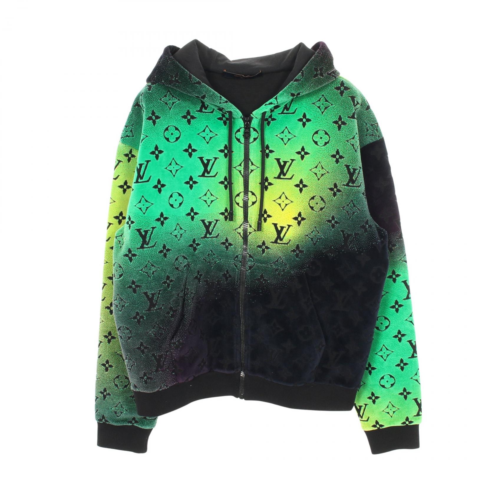 ルイ・ヴィトン LOUIS VUITTON モノグラム グラデーション ベルベット パーカー 衣料品 トップス コットン メンズ グリーン系 / マルチカラー RM241M FVH HQY30W 【中古】