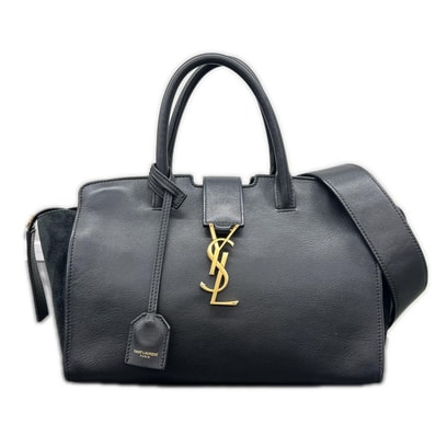 SAINT LAURENT サンローラン パリ ダウンタウン カバス ベイビー 2way ハンドバッグ ショルダーバッグ 436834 レザー スエード ブラック トートバッグ クロスボディ モノグラム Bランク 中古 鑑定済 サンローランバッグ