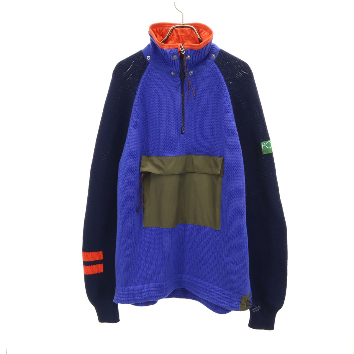 Polo by Ralph Lauren ポロバイラルフローレン 長袖 ハーフジップ セーター M ブルー プルオーバー