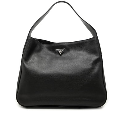 プラダ 三角ロゴプレート ワンショルダーバッグ 1BC028 ブラック レザー レディース PRADA 中古