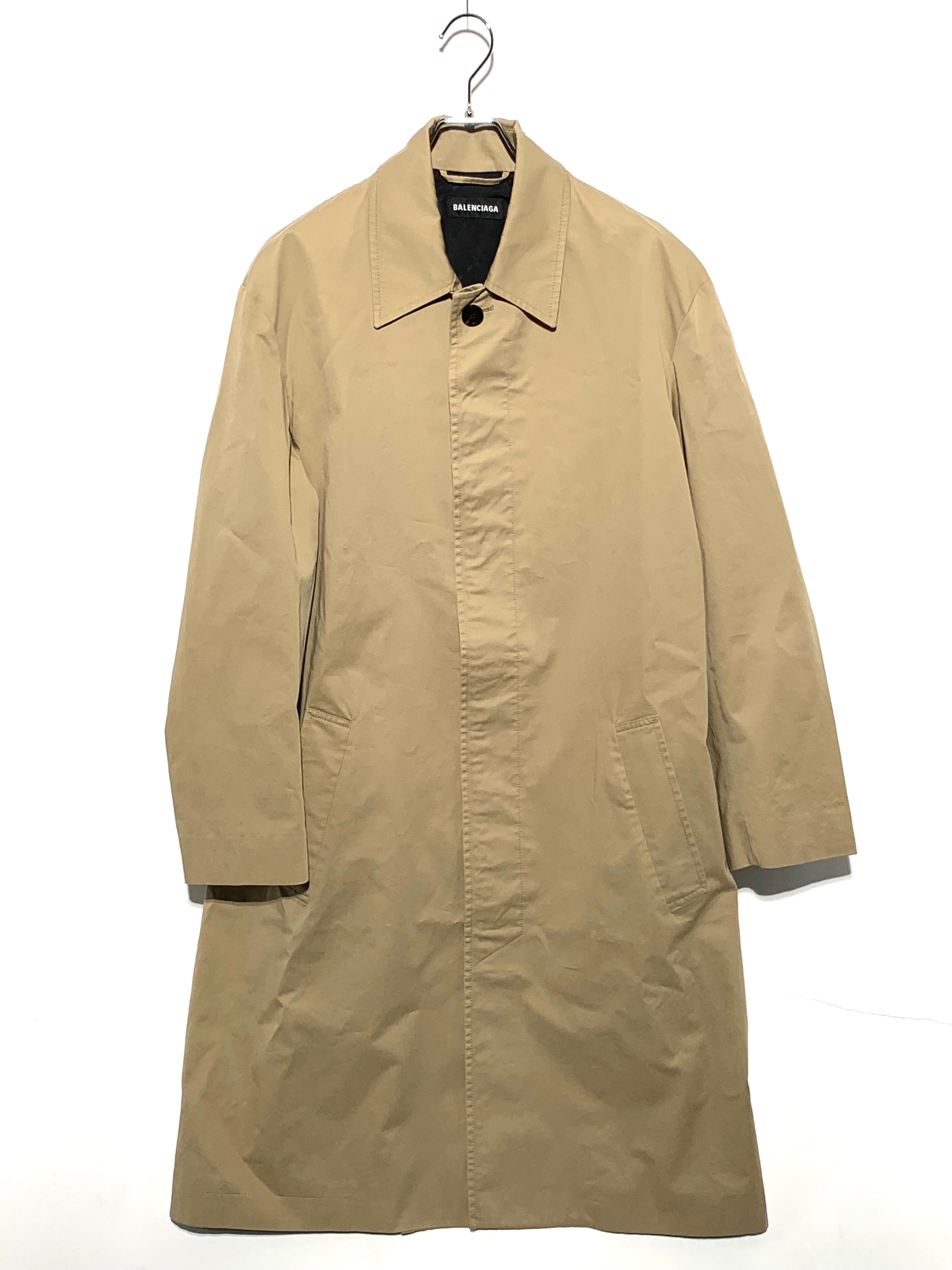 Balenciaga Cotton twill stand-collar coat beige