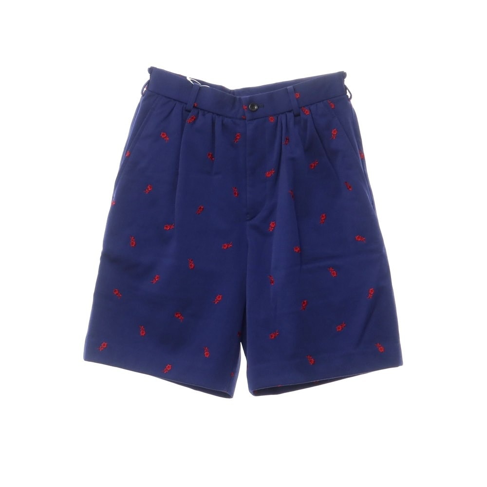 【中古】【未使用】コムデギャルソン ガール COMME des GARCONS GIRL 2022年秋冬 ナイロン ショートパンツ ネイビーxレッド【サイズXS】【レディース】