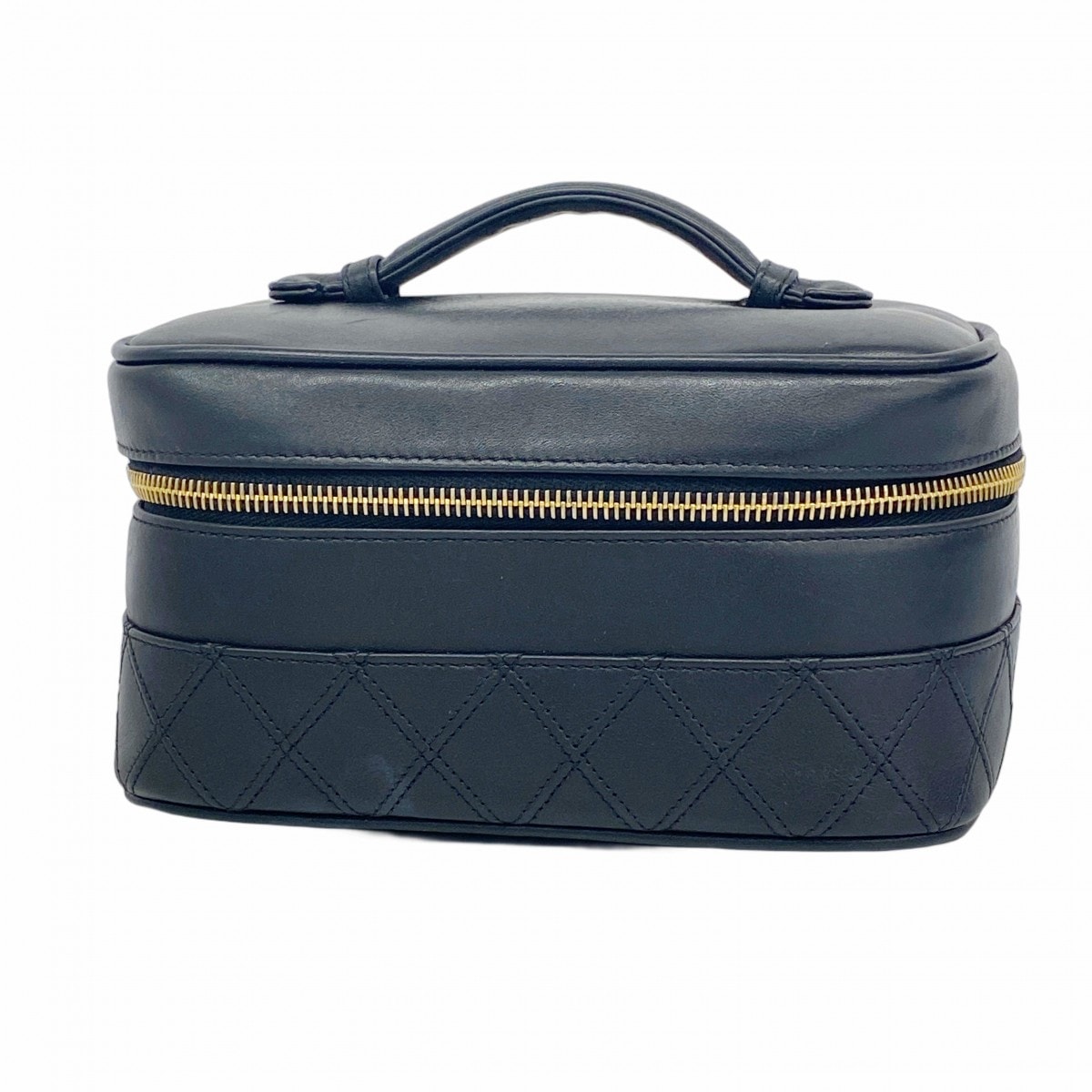 【6dc2399-k】シャネル バニティバッグ ビコローレ ラムスキン ブラック ゴールド金具【中古】レディース