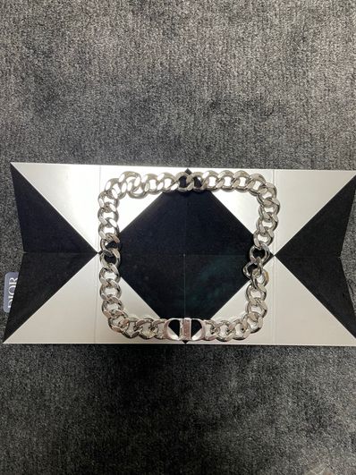 Dior CD ICON Chain Link Necklace "Silver"
