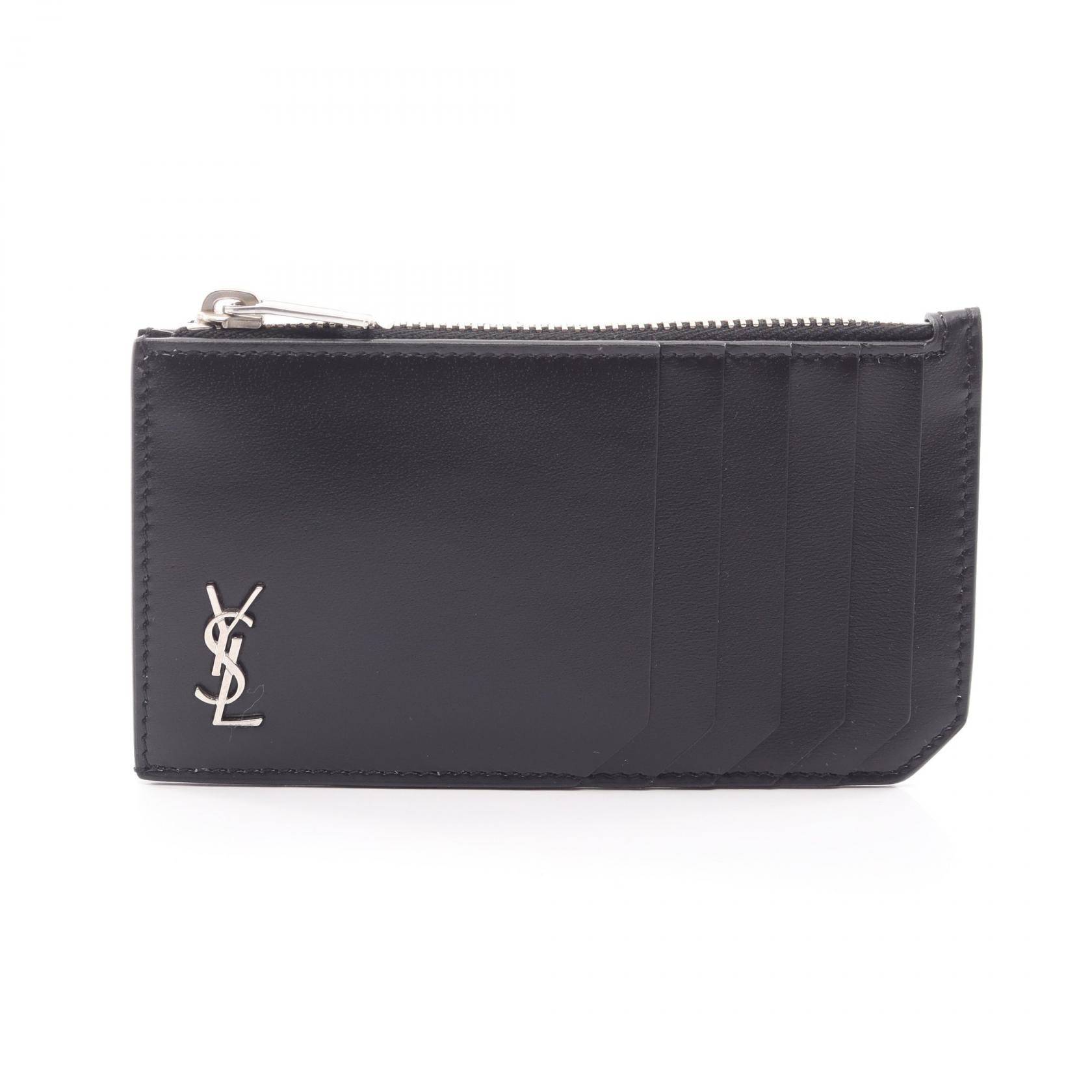 サンローランパリ SAINT LAURENT PARIS TINY MONOGRAM コインケース 財布 レザー メンズ レディース ブラック系 6298991JB0E1000 【新品】