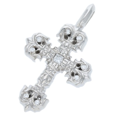 【激レア新品インボイス原本】Chrome Hearts 18K FILIGREE TINY P DMND