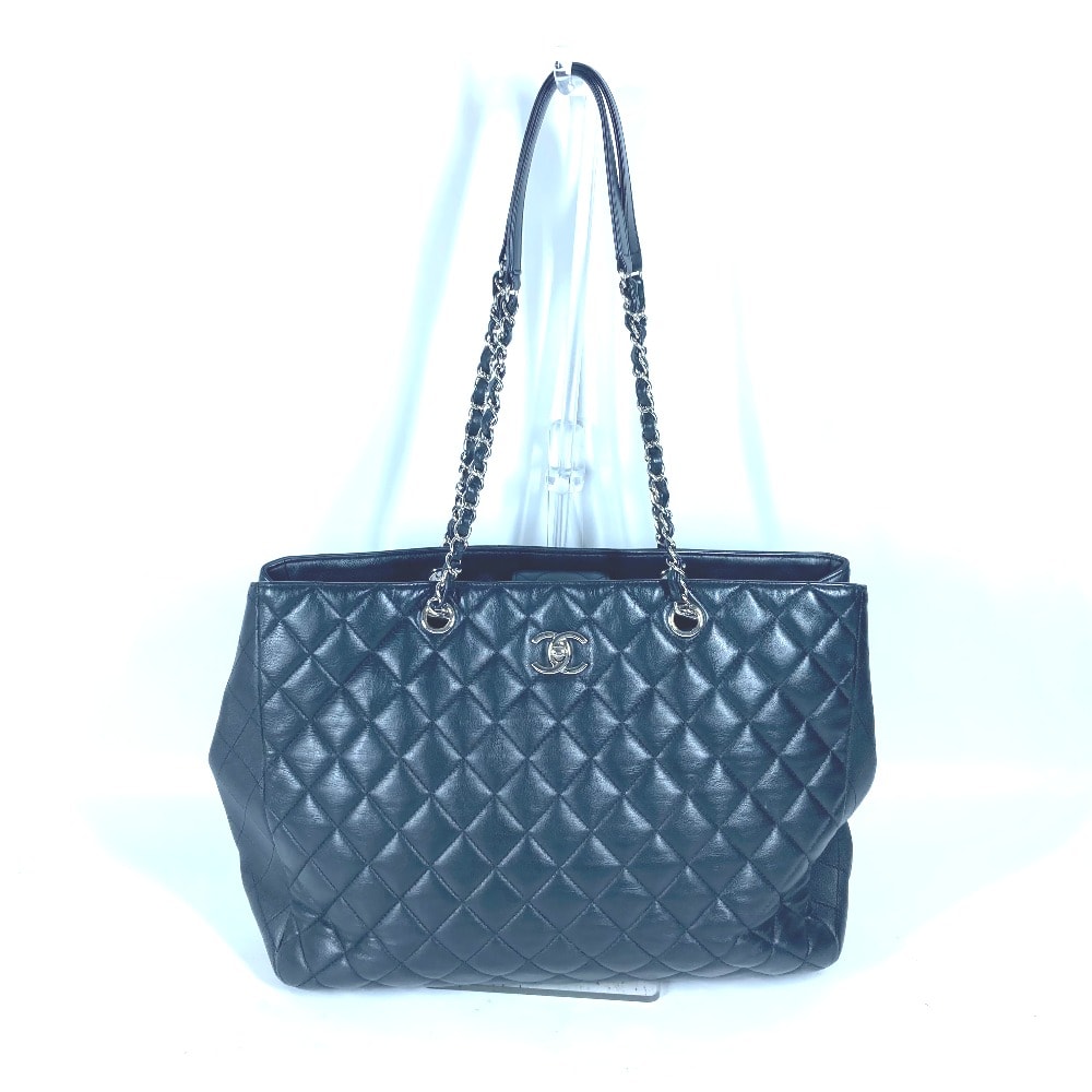 シャネル CHANEL CC ココマーク マトラッセ キルティング A91046 トートバッグ 肩掛け カバン ショルダーバッグ ラムスキン ブラック