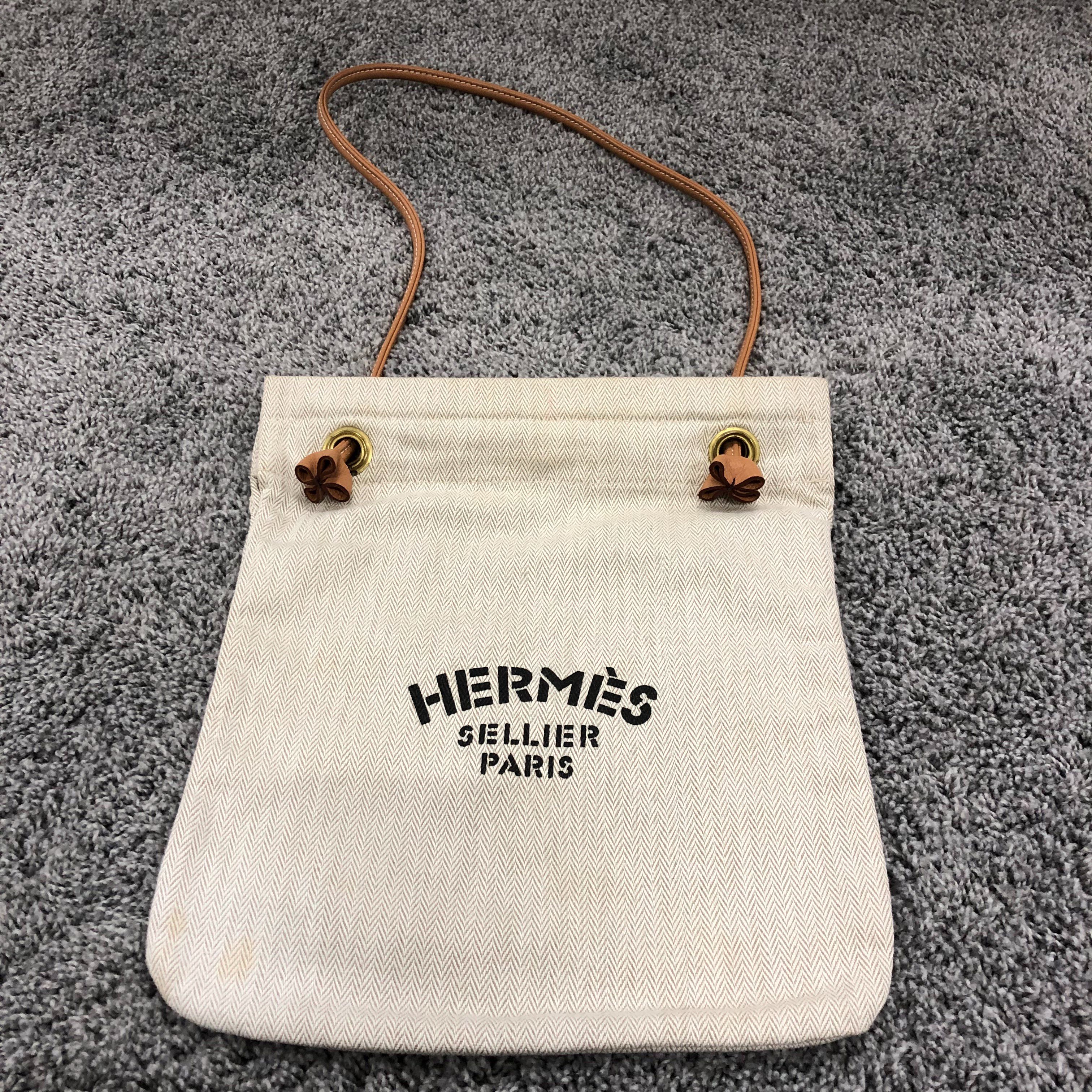 Hermes Aline Canvas Tote Bag "White"