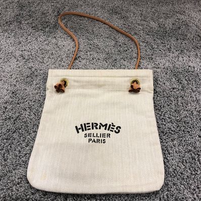 Hermes Aline Canvas Tote Bag "White"