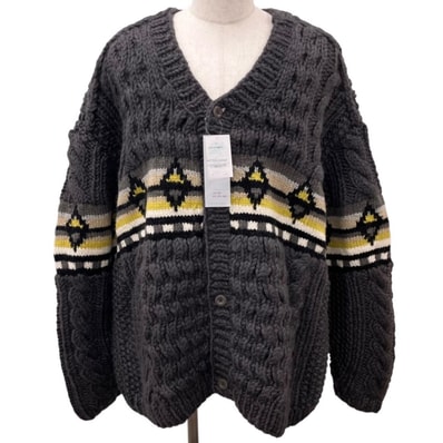 極美品 ブラックミーンズ カーディガン HAND KNIT CARDIGAN