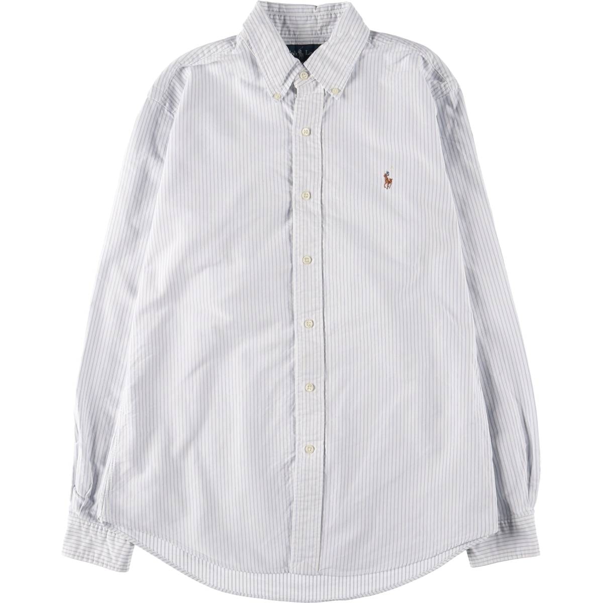 古着 ラルフローレン Ralph Lauren CUSTOM FIT 長袖 ボタンダウンストライプシャツ メンズM相当/eaa526596