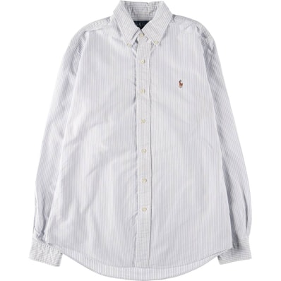 古着 ラルフローレン Ralph Lauren CUSTOM FIT 長袖 ボタンダウンストライプシャツ メンズM相当/eaa526596