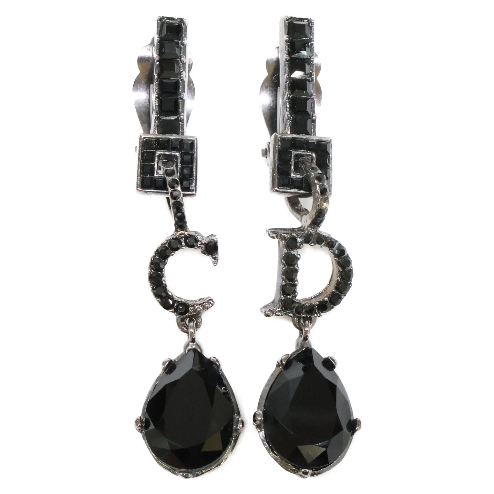 クリスチャンディオール ラインストーン CDモチーフ ティアドロップ