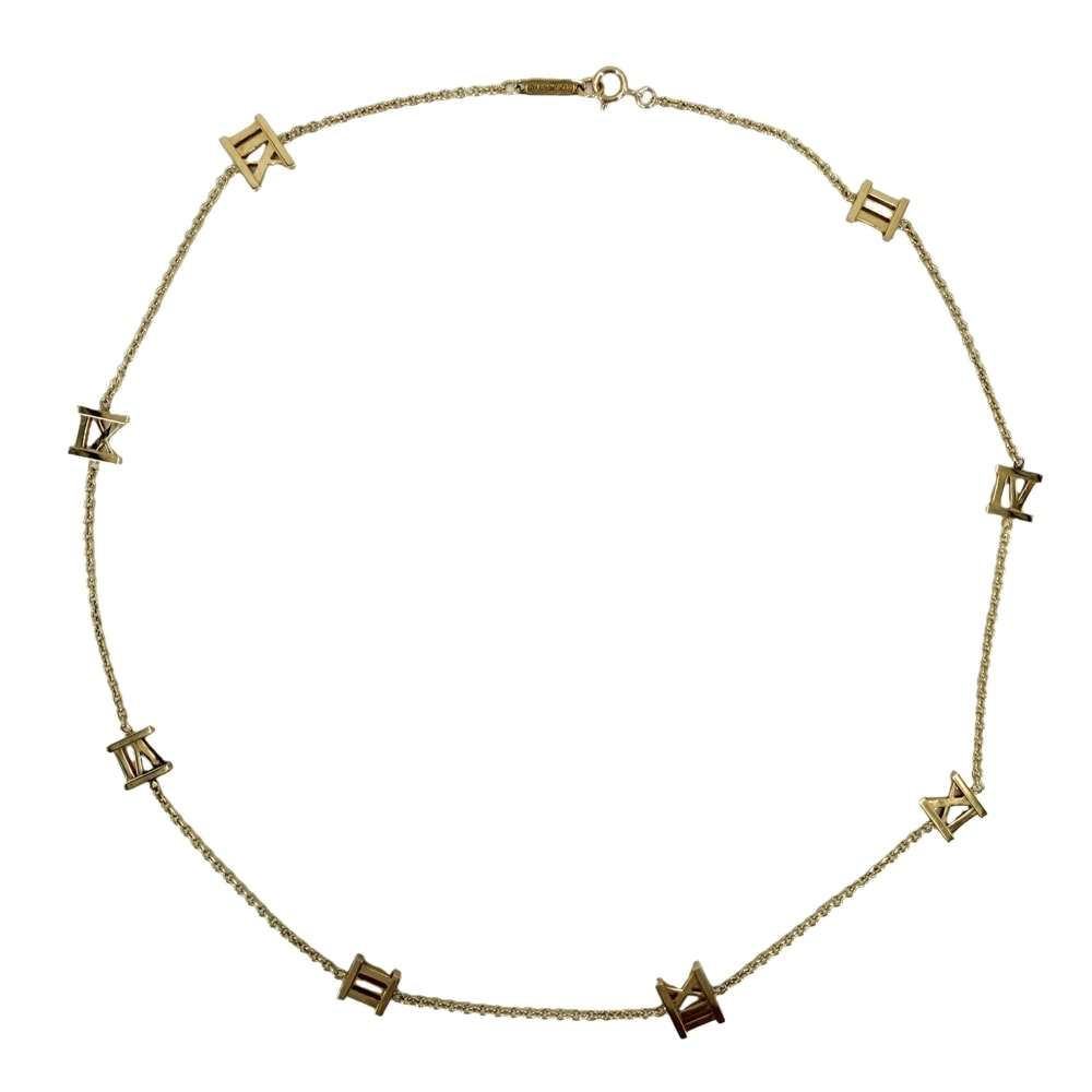 TIFFANY&Co. ティファニー ネックレス アトラス アクセサリー ジュエリー 18金YG Au750 K18イエローゴールド レディース 約7.9g【中古品】