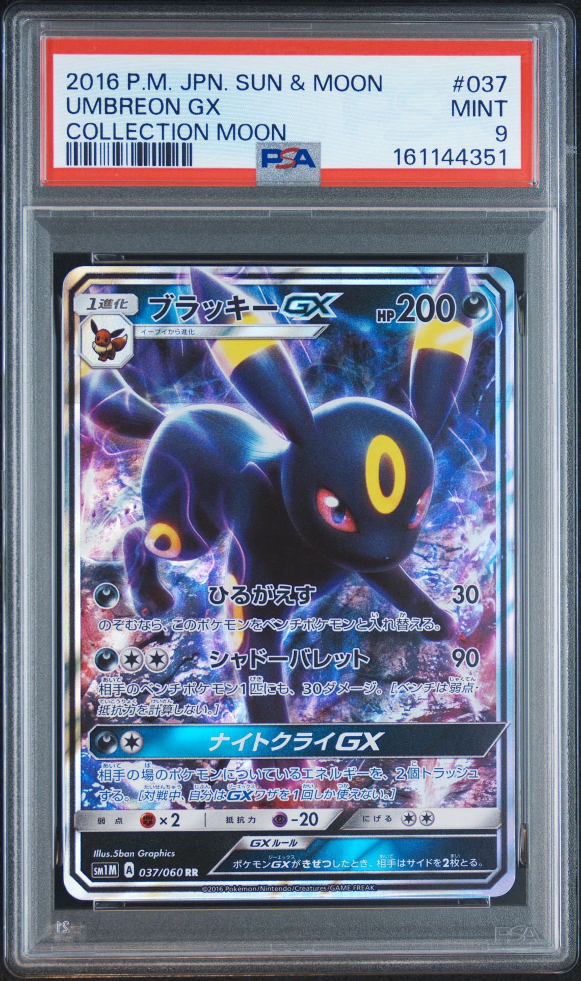ブラッキーGX RR SM1M 「コレクションムーン」037/060 PSA10】ブラッキーGX RR[SM1M 037/060](拡張パック「コレクション