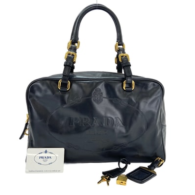 プラダ PRADA レザー ボストンバッグ【中古】