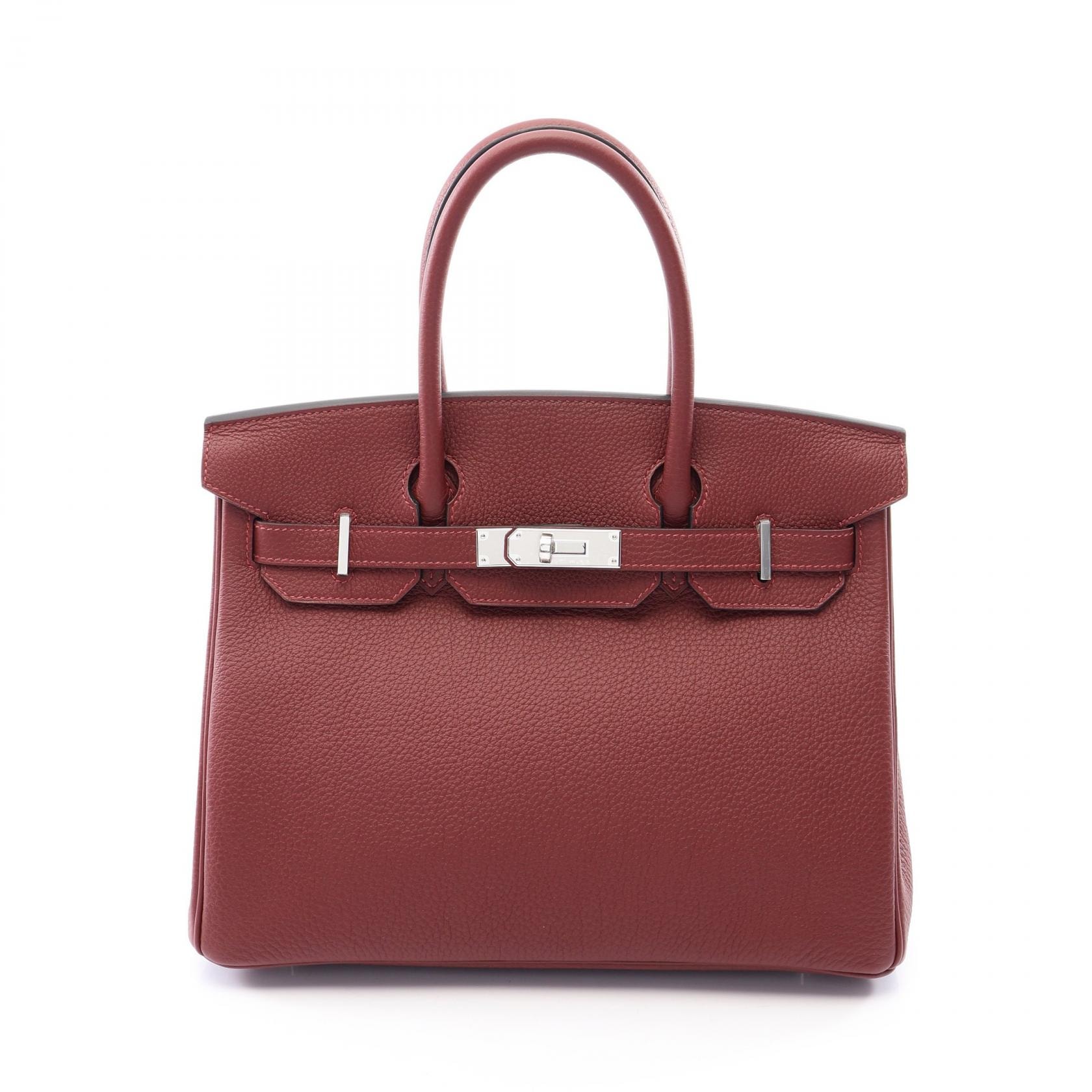 エルメス HERMES バーキン30 ルージュアッシュ ハンドバッグ バッグ レザー トゴ ルージュアッシュ レディース ボルドー系 【中古】