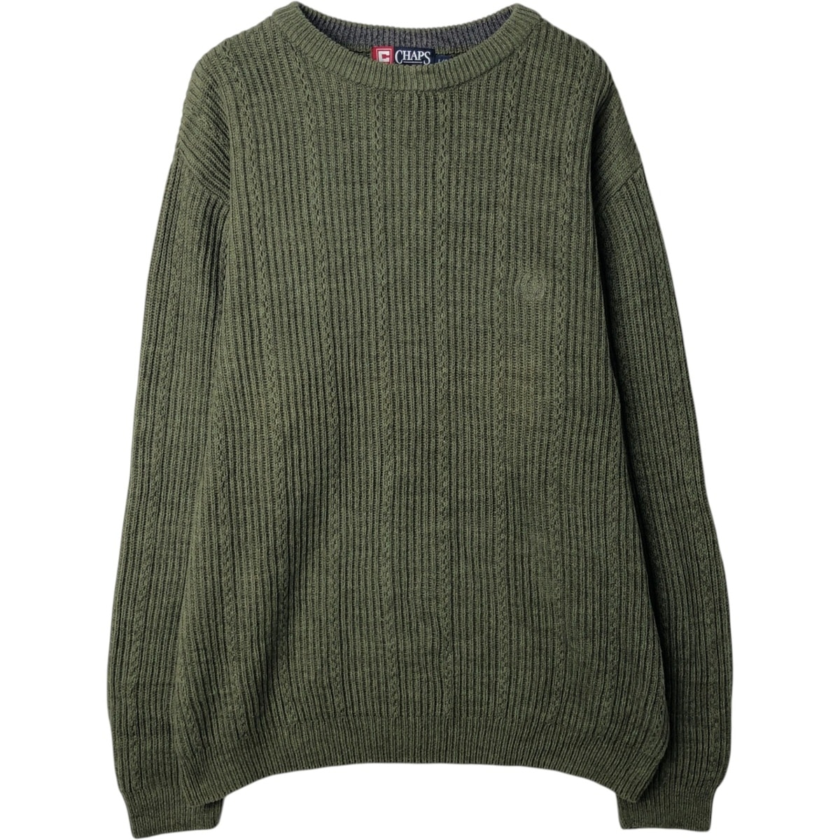 古着 ラルフローレン Ralph Lauren CHAPS チャップス リブ編み コットンニットセーター メンズL相当/eaa627507