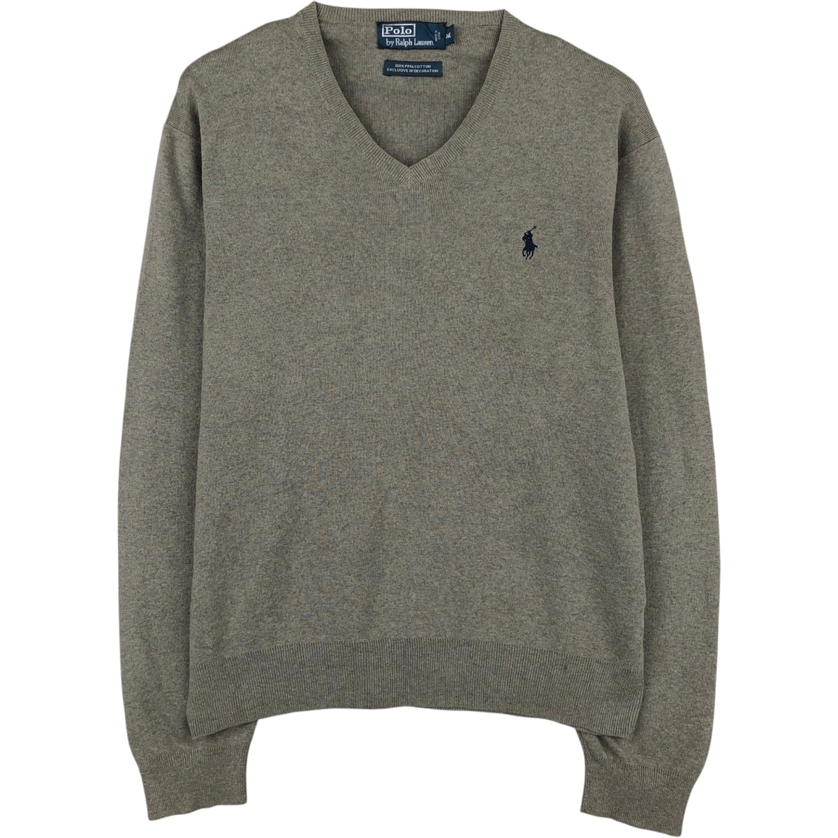 古着 ラルフローレン Ralph Lauren POLO by Ralph Lauren Vネック ピマコットンニットセーター メンズM相当/eaa627578