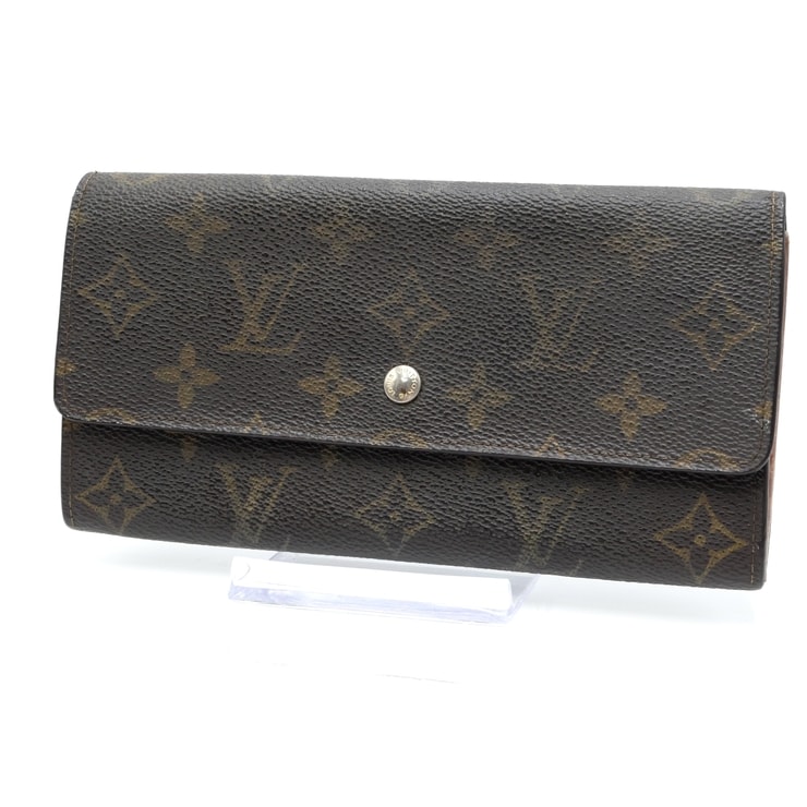 LOUIS VUITTON(ルイ・ヴィトン)ポルトフォイユ・サラ ヴィンテージ モノグラム 二つ折り長財布 ブラウン モノグラムキャンバス ゴールド金具 フラップ スナップボタン レディース メンズ ユニセックス M61734【中古】