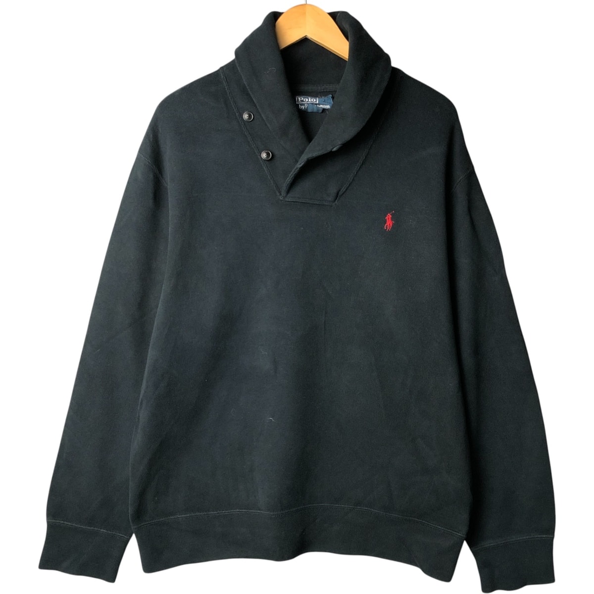 古着 ラルフローレン Ralph Lauren POLO by Ralph Lauren ショールカラー ワンポイントロゴスウェットシャツ トレーナー メンズXL相当/eaa578411