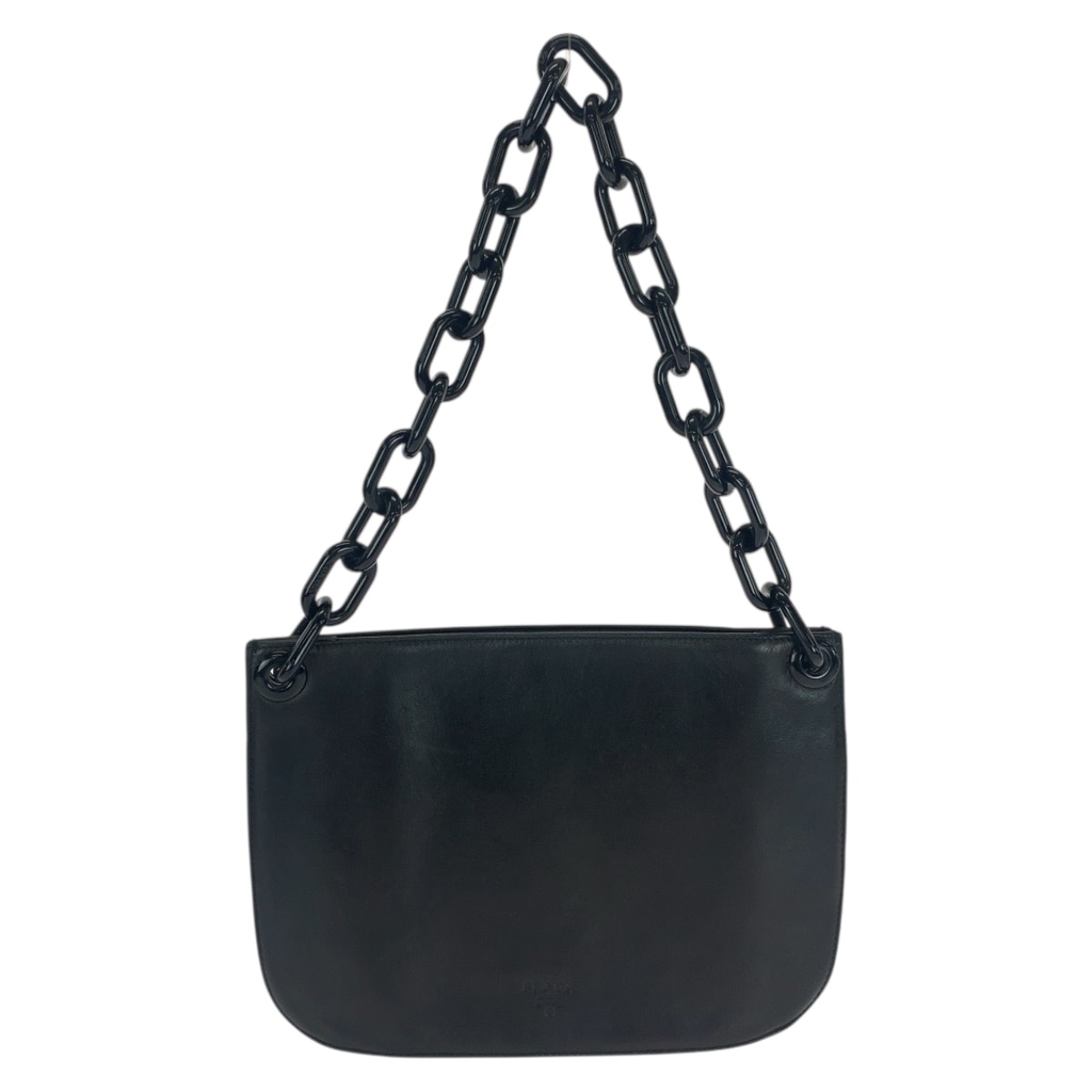 美品 PRADA プラダ プラチェーン ブラック 黒 レザー プラスチック/ ショルダーバッグ 506150 【中古】