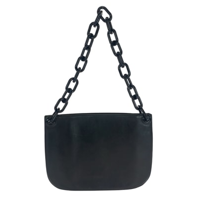 美品 PRADA プラダ プラチェーン ブラック 黒 レザー プラスチック/ ショルダーバッグ 506150 【中古】