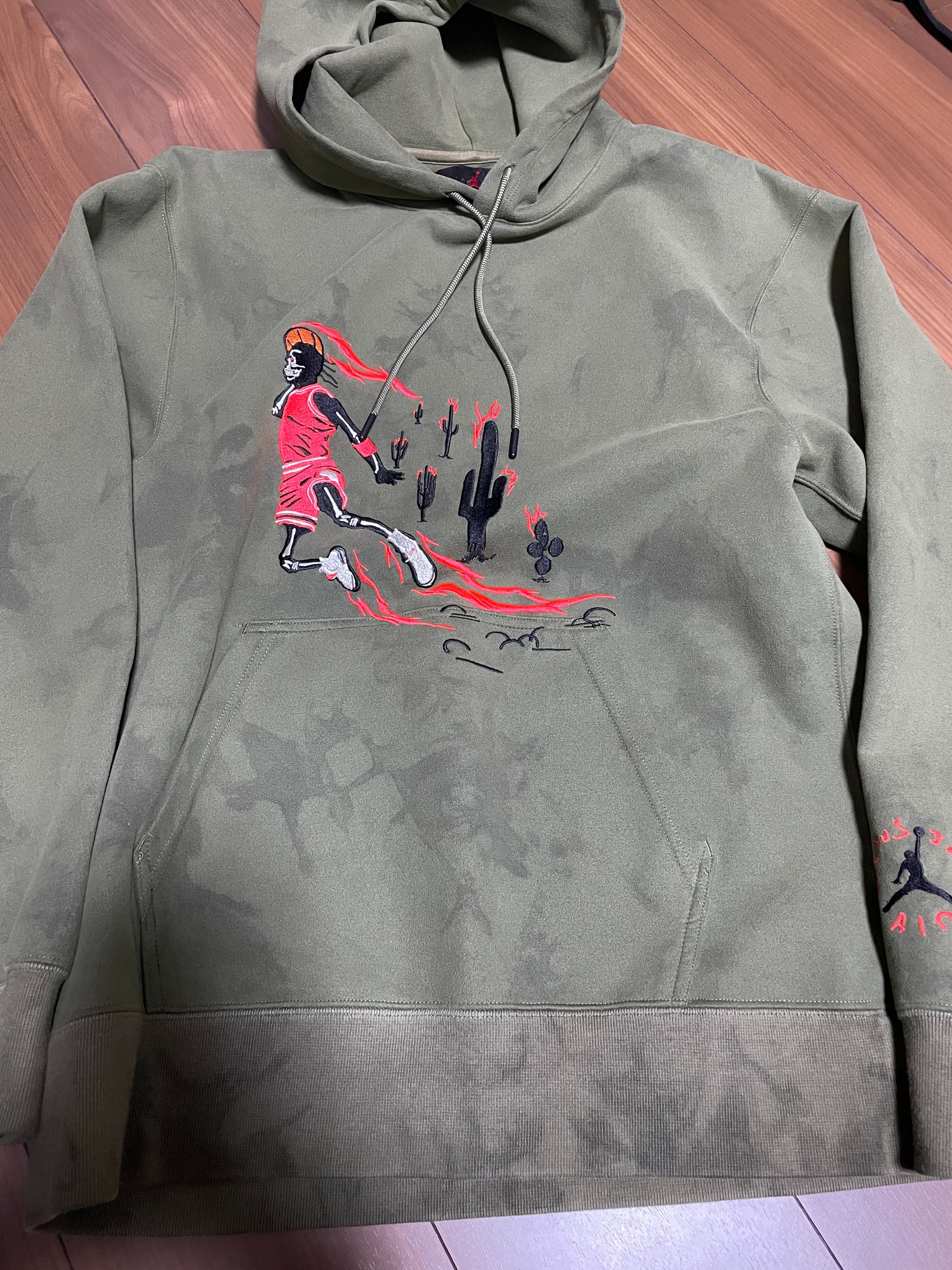 Air Jordan x Travis Washed Suede Hoodie "Olive"