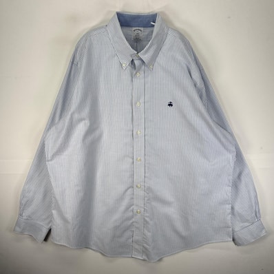 古着 ブルックスブラザーズ Brooks Brothers 長袖シャツ BDシャツ ワンポ REGENT 1818 2XL ブルー系 ストライプ メンズ