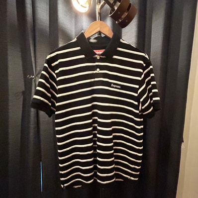 Supreme Washed Stripe Polo "Black"