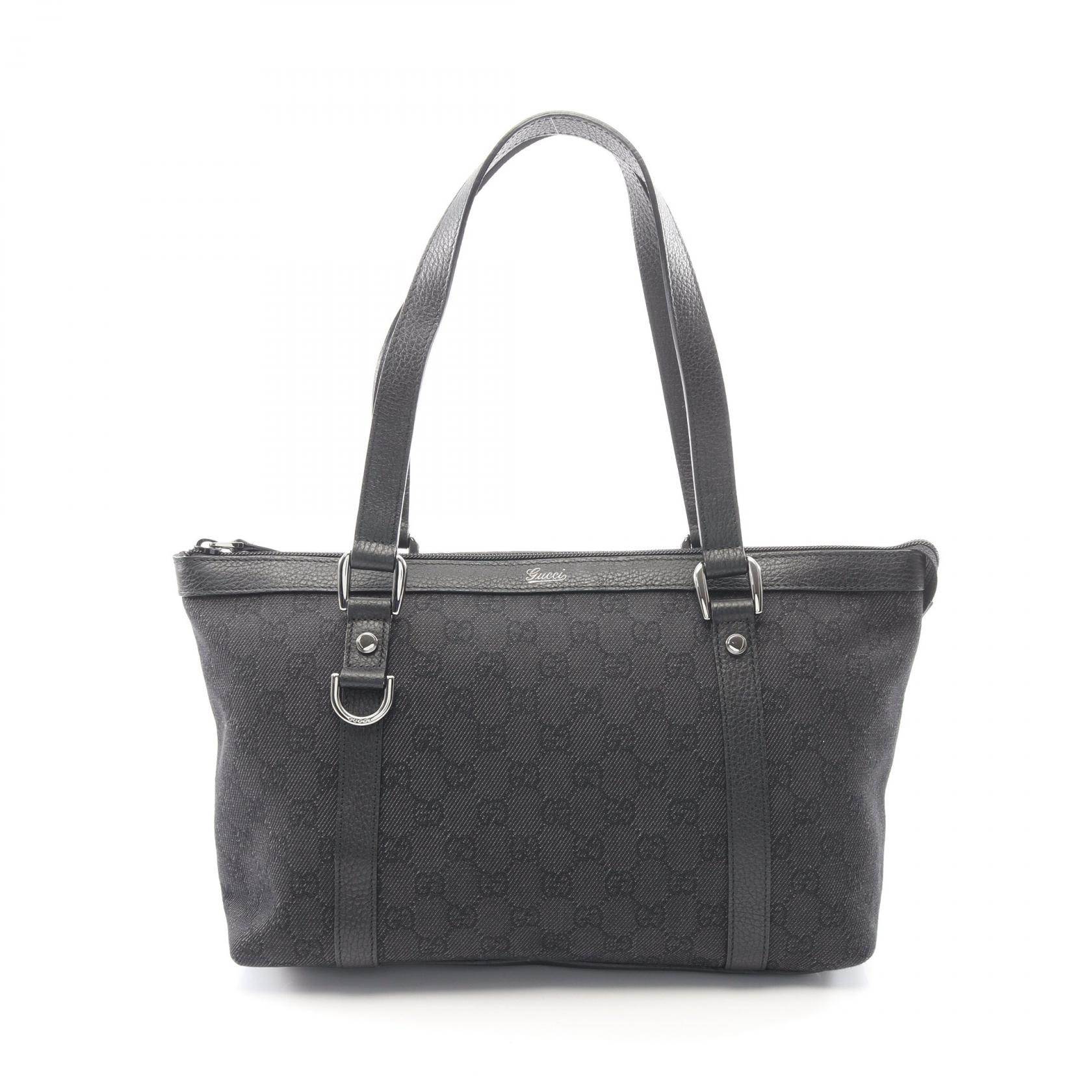 グッチ GUCCI アビー GGキャンバス トートバッグ バッグ キャンバス レザー レディース ブラック系 268640 【中古】