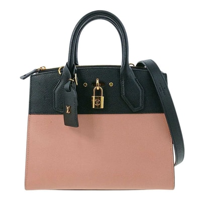 LOUIS VUITTON ルイ・ヴィトン シティスティーマー PM ハンドバッグ M51590 レザー ピンク ブラック レディース【中古】