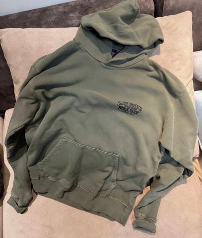 Stussy x Our Legacy Work Shop Surfman Pigment Dyed Hoodie "Olive" 3923786