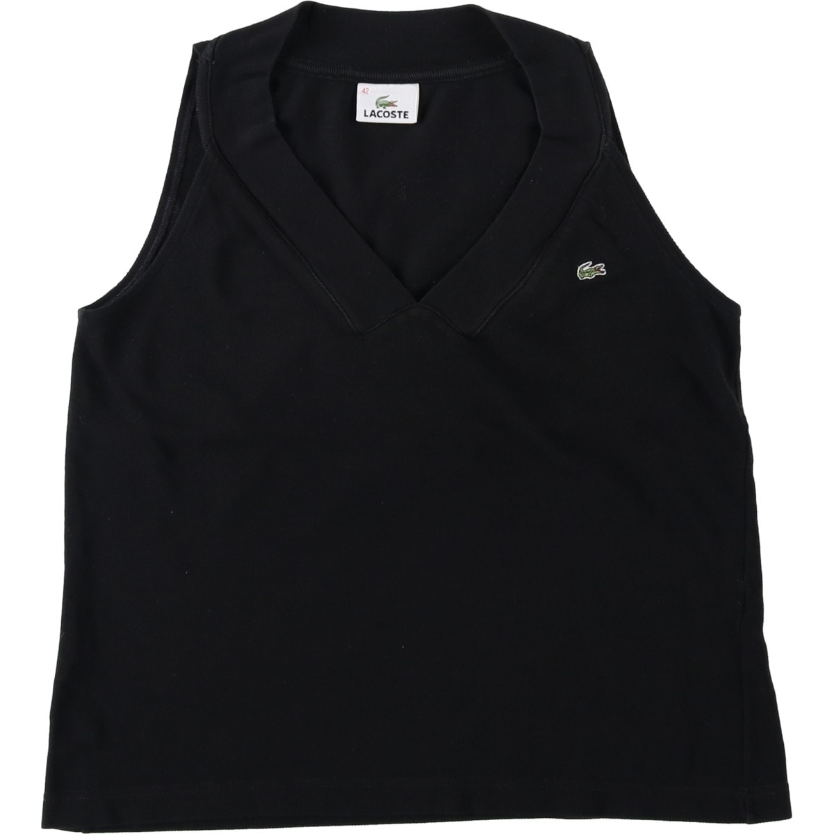 古着 ラコステ LACOSTE Vネック 鹿の子 タンクトップ レディースS相当/eaa620327