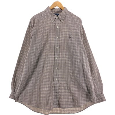 古着 ラルフローレン Ralph Lauren POLO by Ralph Lauren BRAKE 長袖 ボタンダウンチェックシャツ メンズXL相当/eaa514320