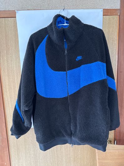 Nike Big Swoosh Reversible Boa Jacket "Black Sail"