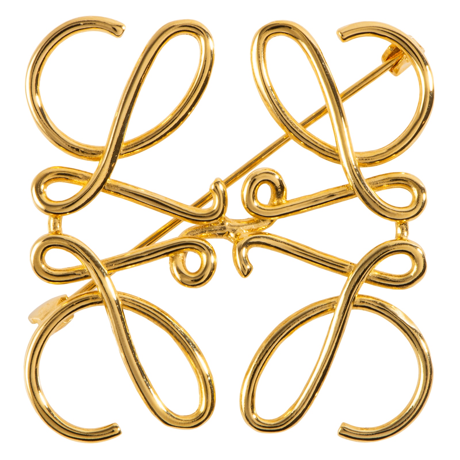 LOEWE ロエベ アナグラム ブローチ 111.25.020 真鍮 ゴールド【中古】