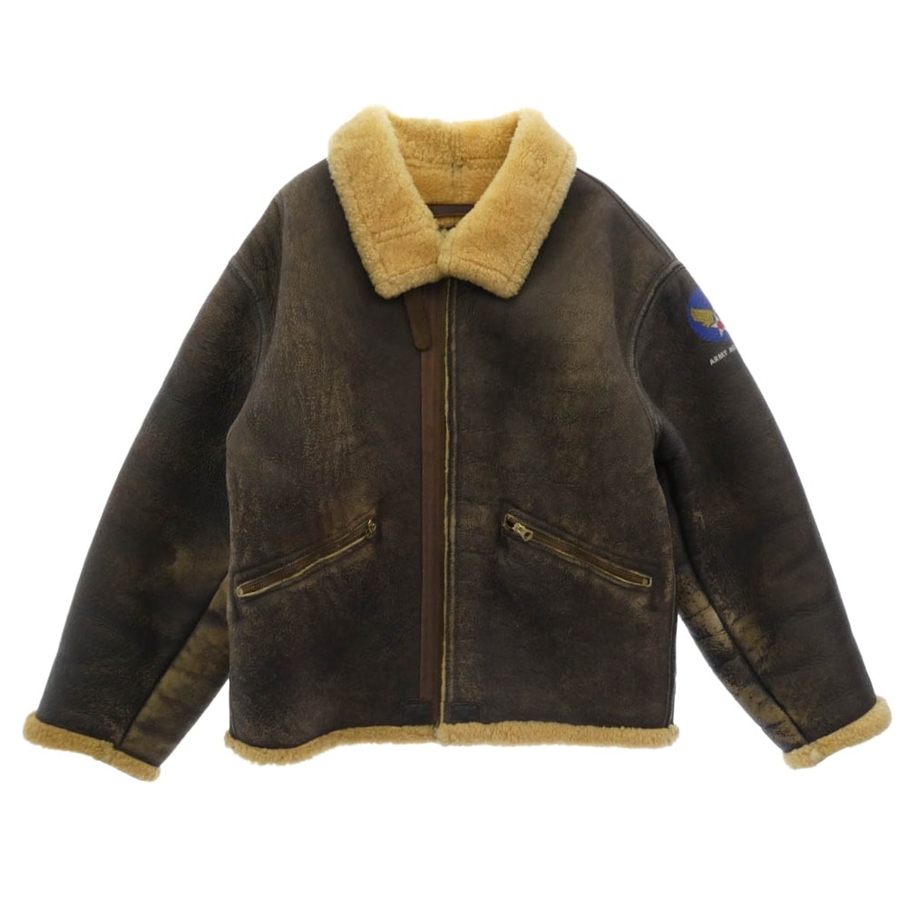 The REAL McCOY'S ザリアルマッコイズ ジャケット 旧リアルマッコイズ McCoy Sports Wear D-1 ムートンレザー フライトジャケット ブラウン系 S【中古】