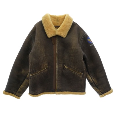 The REAL McCOY'S ザリアルマッコイズ ジャケット 旧リアルマッコイズ McCoy Sports Wear D-1 ムートンレザー フライトジャケット ブラウン系 S【中古】