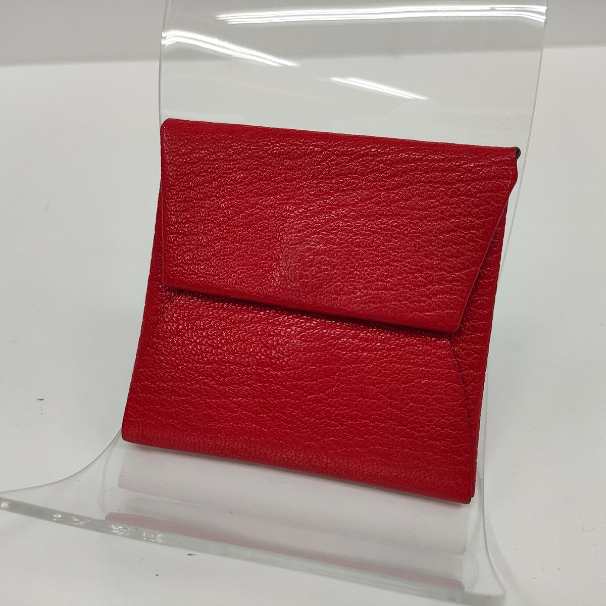 HERMES エルメス バスティア ヴェルソ コインケース 041054CK シェーブル レッド ピンク W(2024)刻印  レディース【中古】