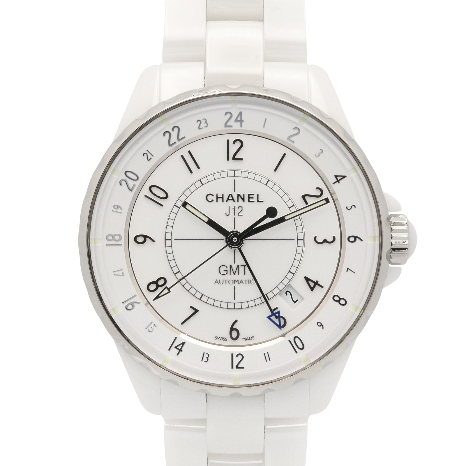 シャネル CHANEL J12 GMT 腕時計 時計 セラミック メンズ ホワイト系 H3103 【中古】