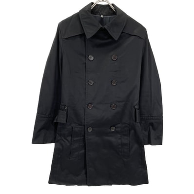 ディオール クリスヴァンアッシュ期 8H3131420829 ブラック ダブルブレスト ベルテッドトレンチコート 44
