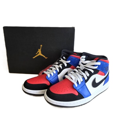 NIKE ナイキ AIR JORDAN 1 MID ""TOP 3"" エア ジョーダン 1 ミッド トップ3 スニーカー 554724-124 28cm レッド ホワイト ブルー メンズ【中古】