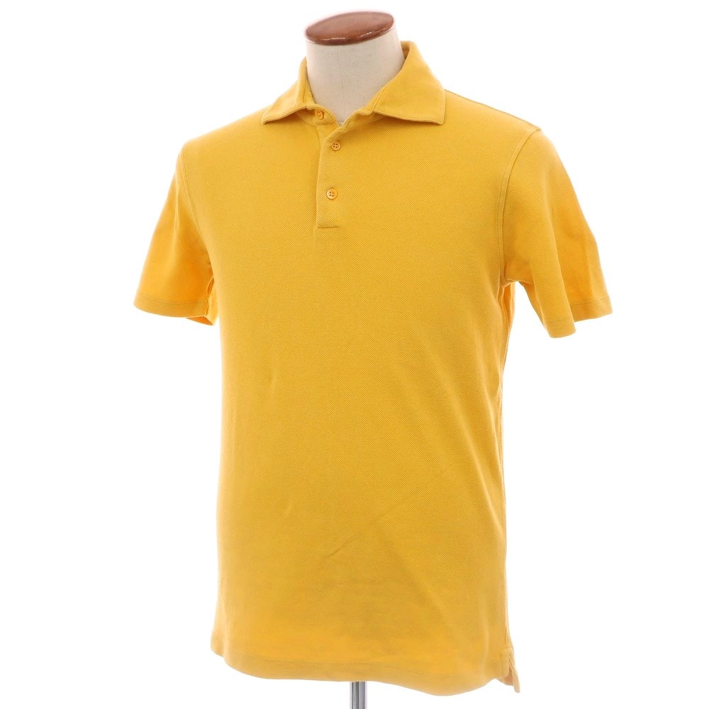 【中古】クルチアーニ CRUCIANI コットン 鹿の子 半袖ポロシャツ イエロー【サイズ48】【メンズ】