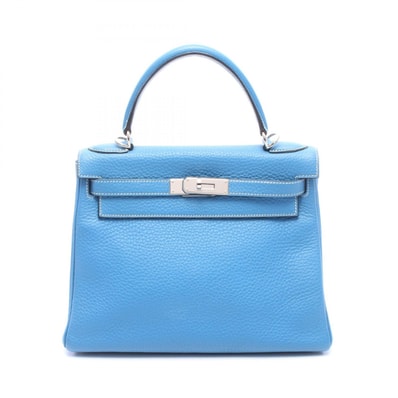 エルメス HERMES ケリー28 内縫い 2WAY ハンドバッグ バッグ レザー トリヨンクレマンス トリヨンクレマンス ブルージーン □J刻印(2006年製造) レディース ブルー系 【中古】